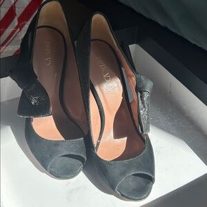 Valentino Elegant Black Bow Heels